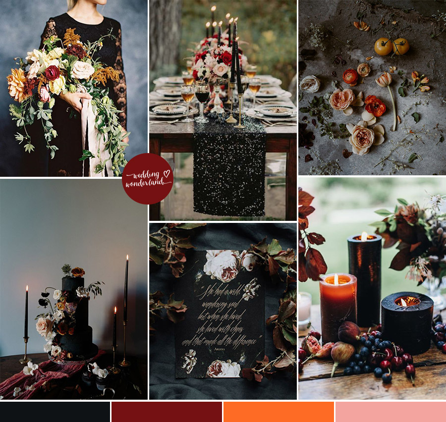 Inspiration Board Dark Autumn Wedding Wonderland